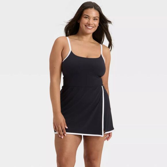 All In Motion Women's Everyday Soft Wrap Active Dress Black Size Large - Picture 1 of 6